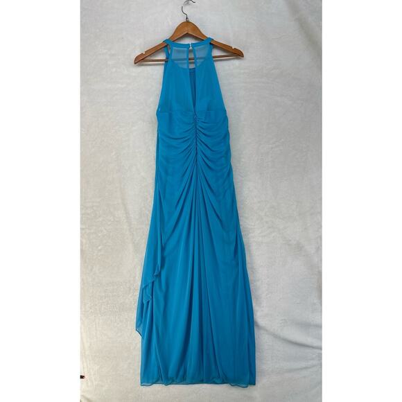 Davids Bridal Malibu Blue Maxi Long Sleeveless Dress Womens Size 14 STAINS AS-IS - Picture 14 of 16